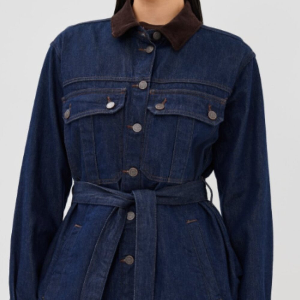 Veronica Beard + Mikaela Shacket – Jean Jacket + Corduroy Collar – Size M (NWT)